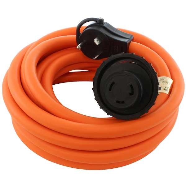 25ft RV 30A TT-30P Plug to 30A L5-30R RV/Marine Detachable Power Supply Cord